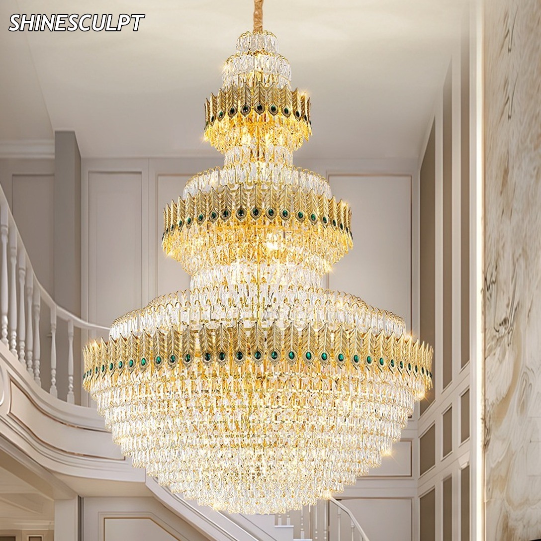CH-023 Post-Modern Gold Crystal Chandelier - Image 2