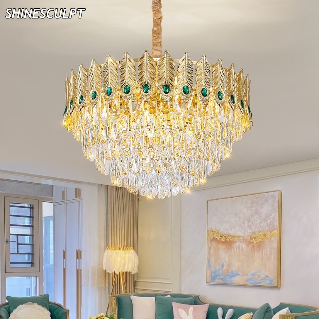 CH-023 Post-Modern Gold Crystal Chandelier - Image 3