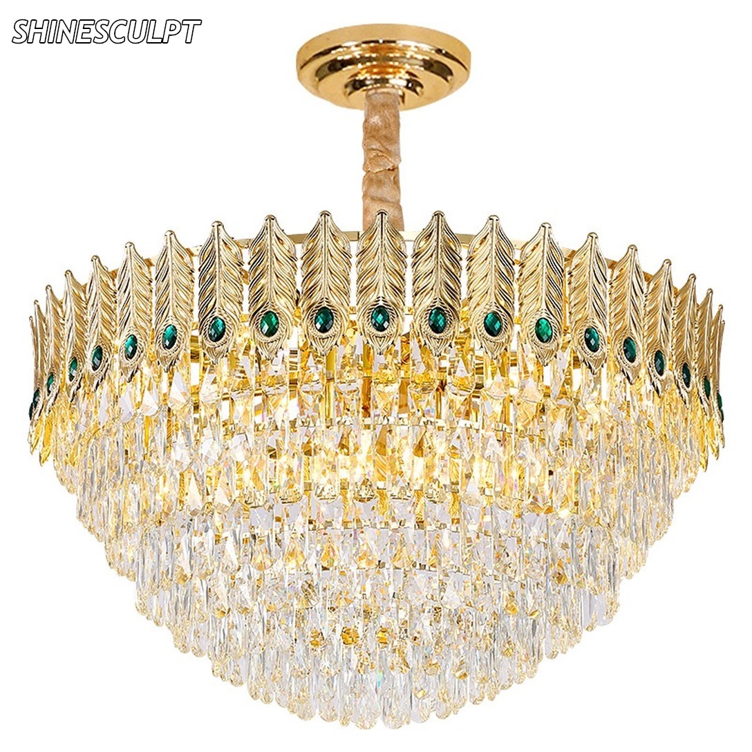CH-023 Post-Modern Gold Crystal Chandelier - Image 5