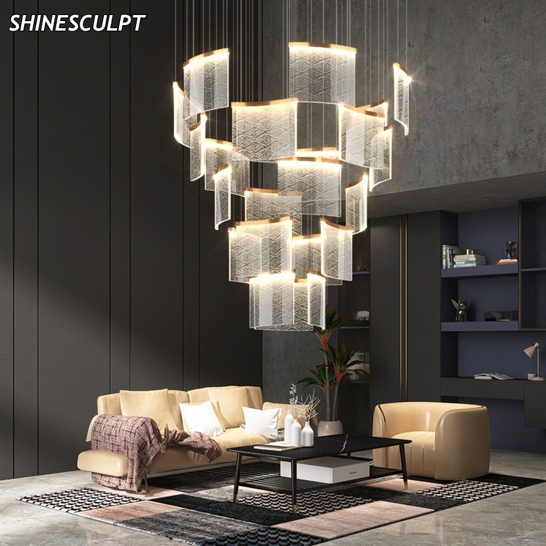 CH-024 Cloud Pattern Stairwell Chandelier - Image 2