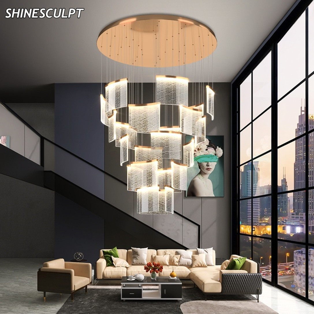 CH-024 Cloud Pattern Stairwell Chandelier - Image 3