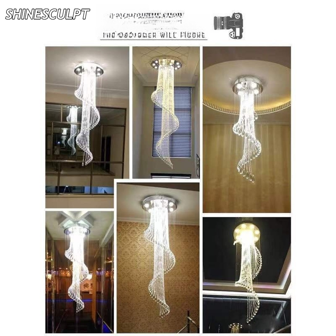 CH-026 Spiral Crystal Staircase Chandelier - Image 4