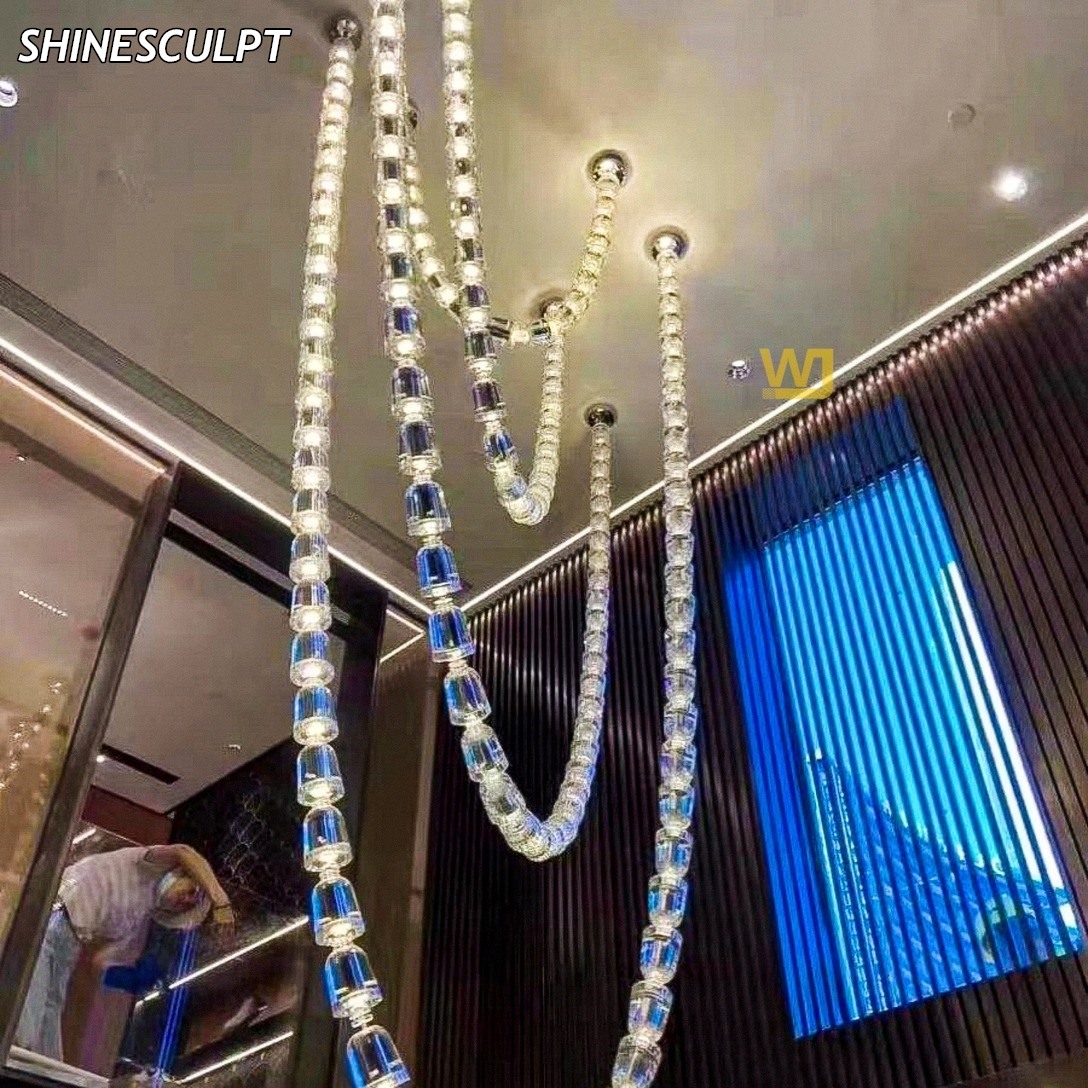 CH-027 Crystal Necklace Long Drop Chandelier - Image 2