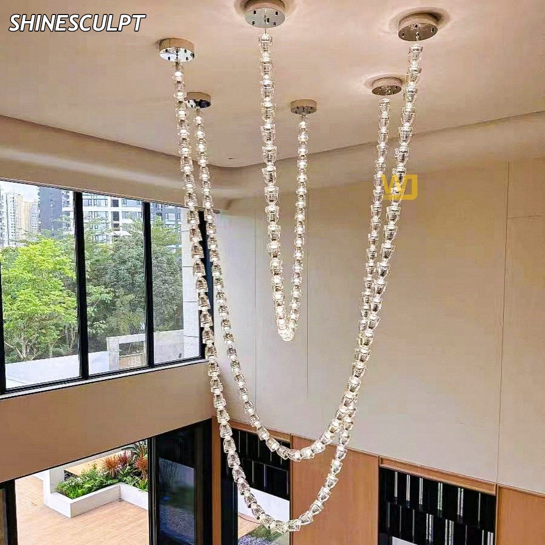 CH-027 Crystal Necklace Long Drop Chandelier - Image 3