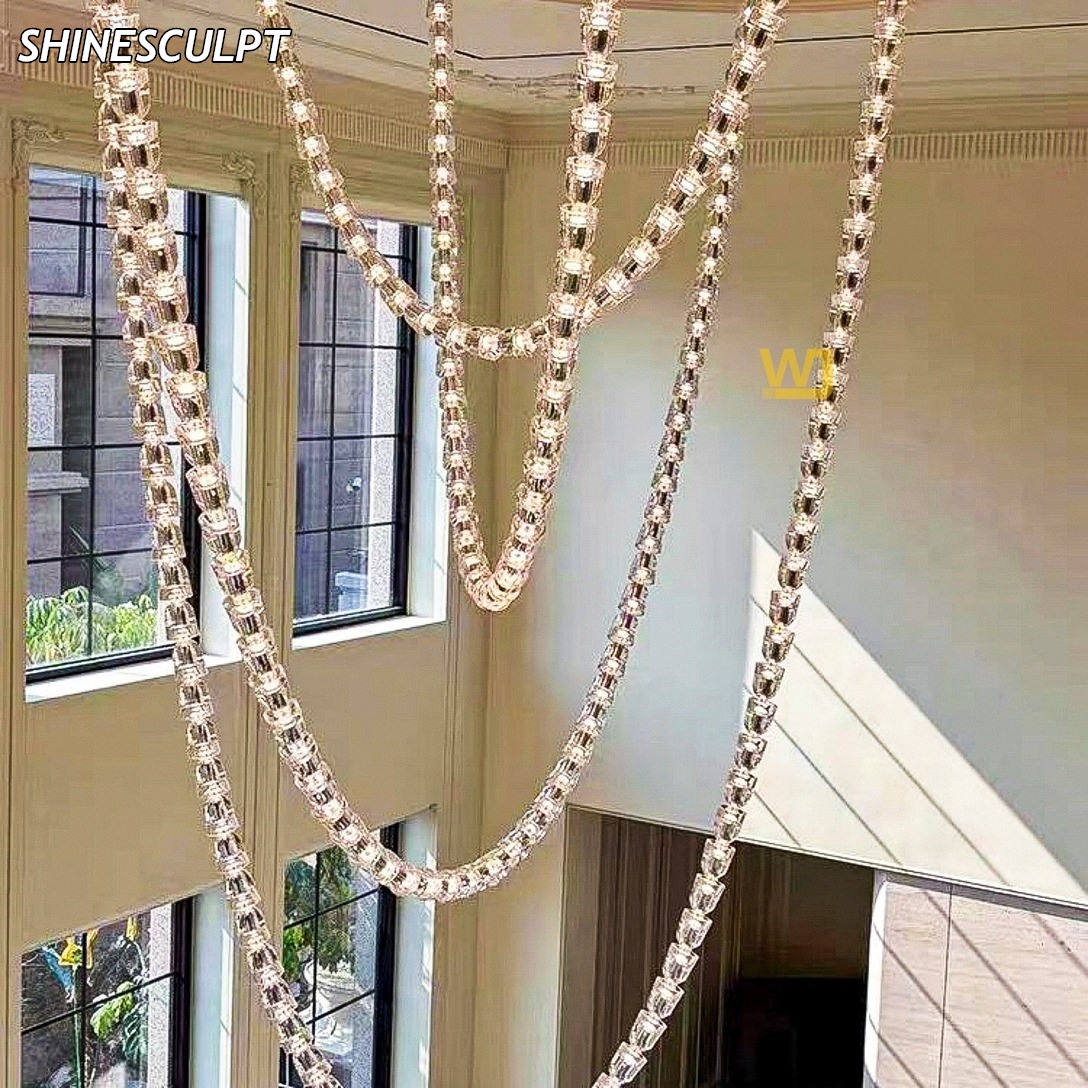 CH-027 Crystal Necklace Long Drop Chandelier - Image 5