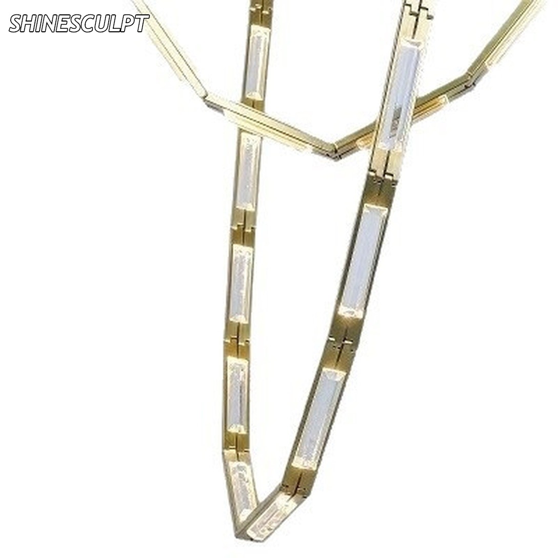 CH-043 Brass and Crystal Strand Chandelier - Image 4