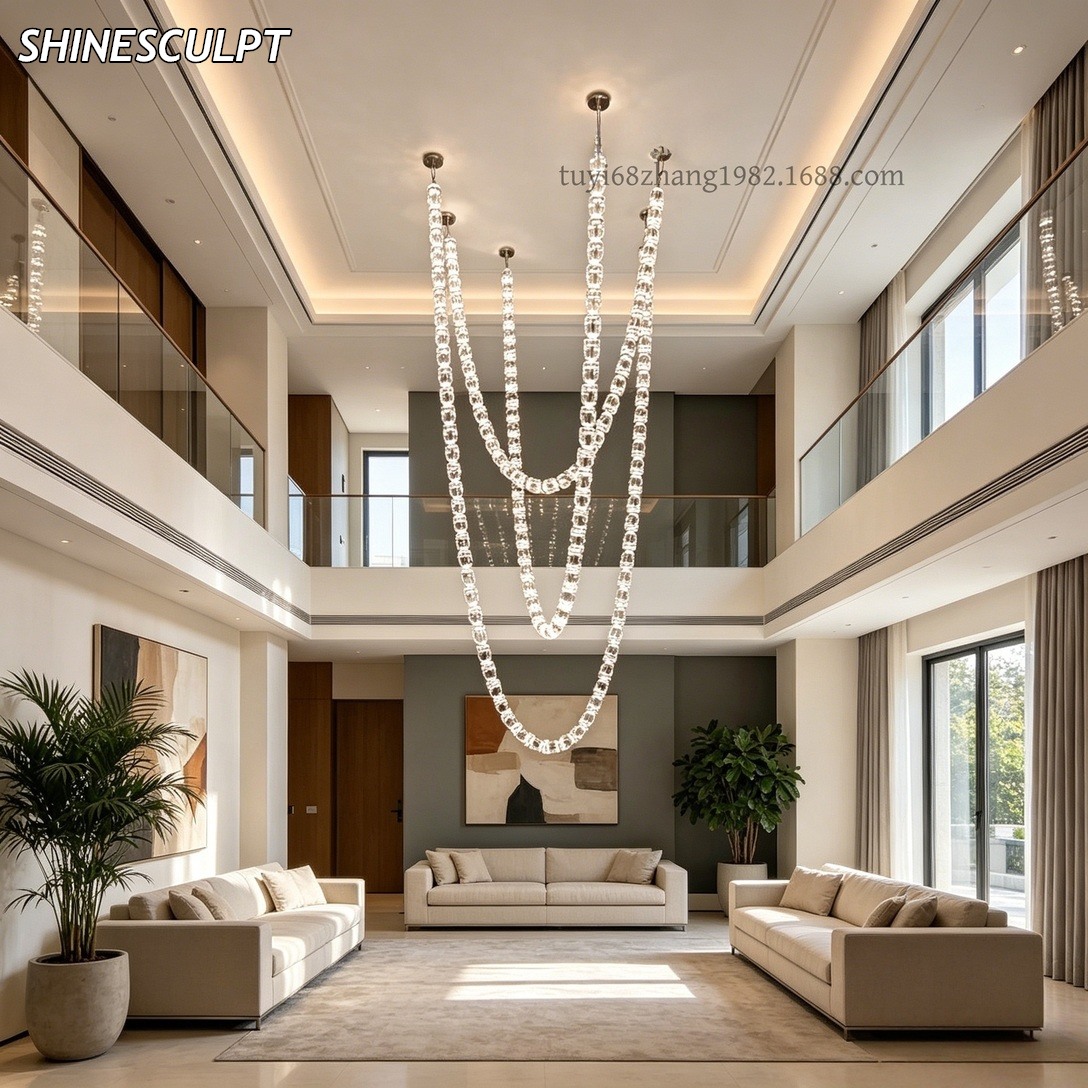 CH-044 Crystal Strand Void Chandelier - Image 2