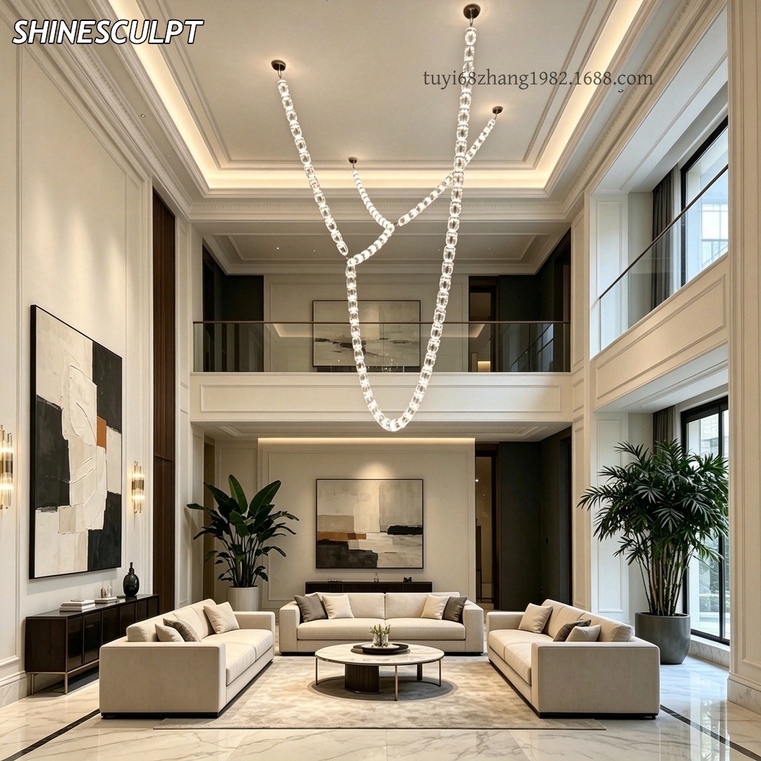 CH-044 Crystal Strand Void Chandelier - Image 4