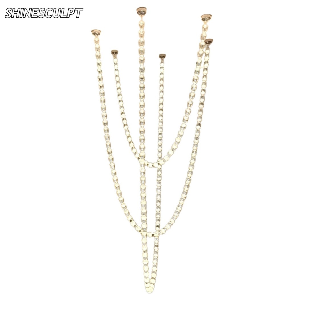 CH-044 Crystal Strand Void Chandelier - Image 5