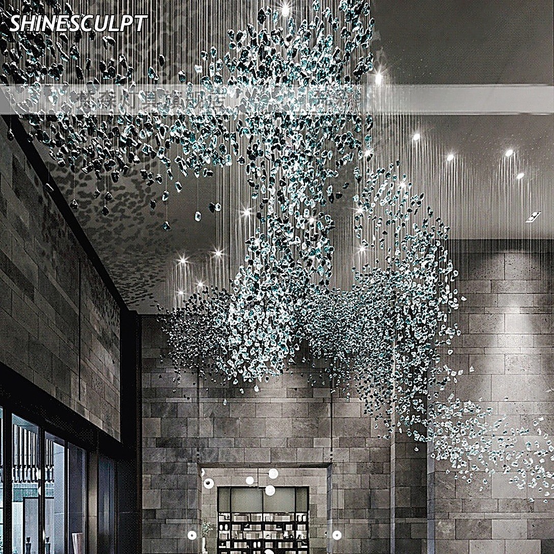 CH-045 Sculptural Stone Block Chandelier - Image 4