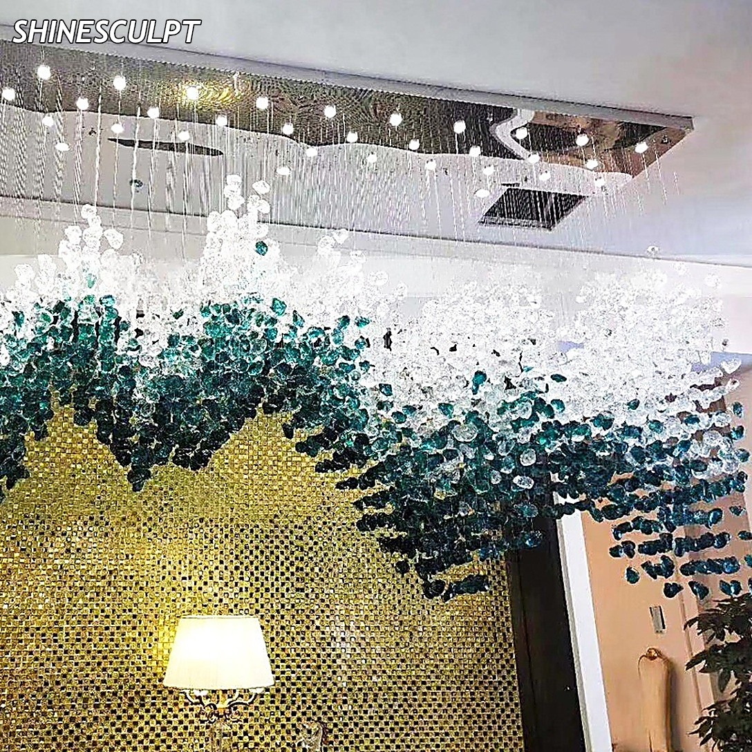 CH-045 Sculptural Stone Block Chandelier - Image 5