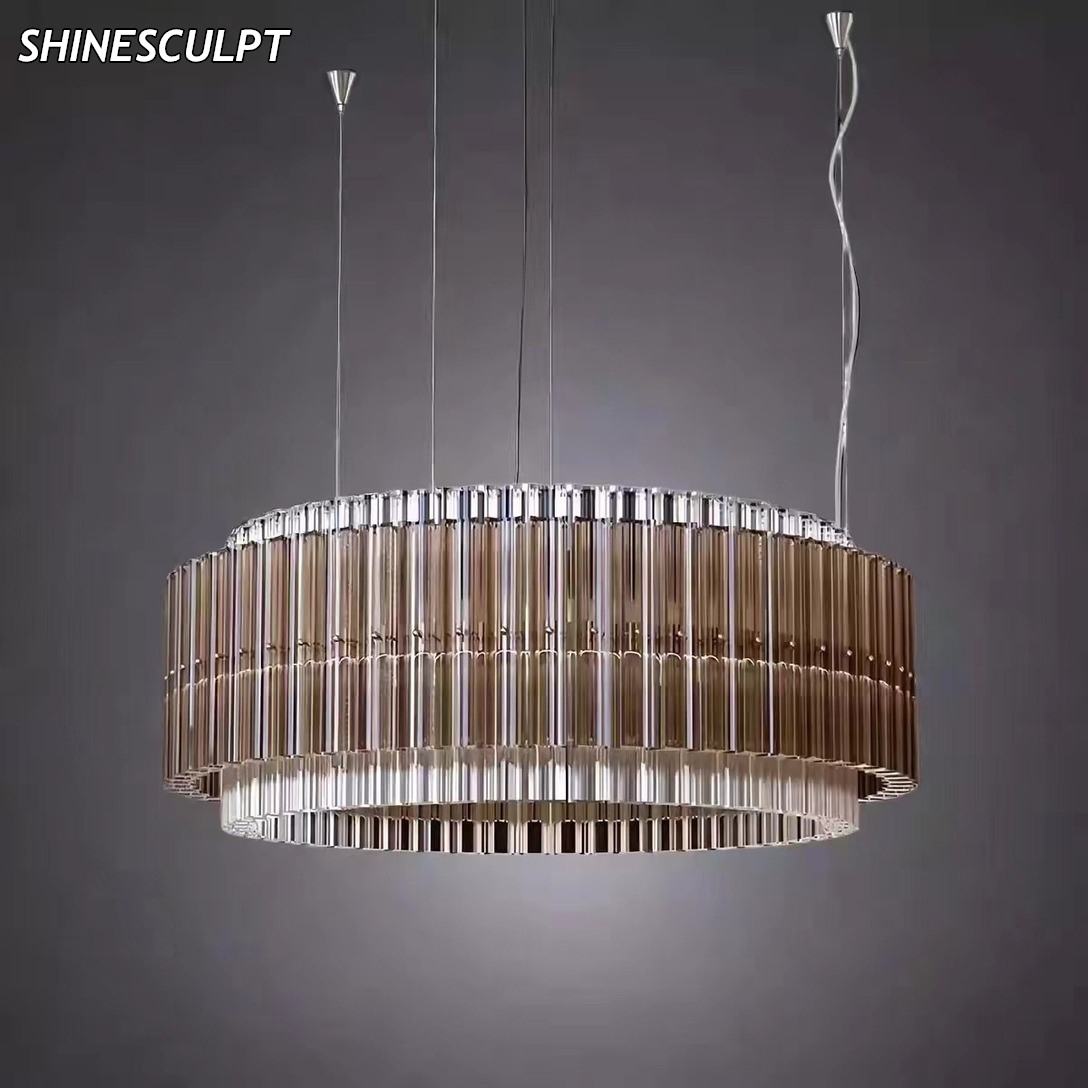 PL-020 Ribbed Glass Drum Pendant - Image 2