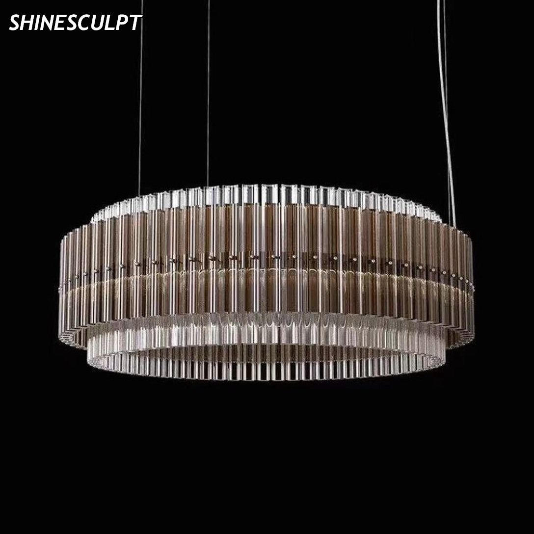 PL-020 Ribbed Glass Drum Pendant - Image 3