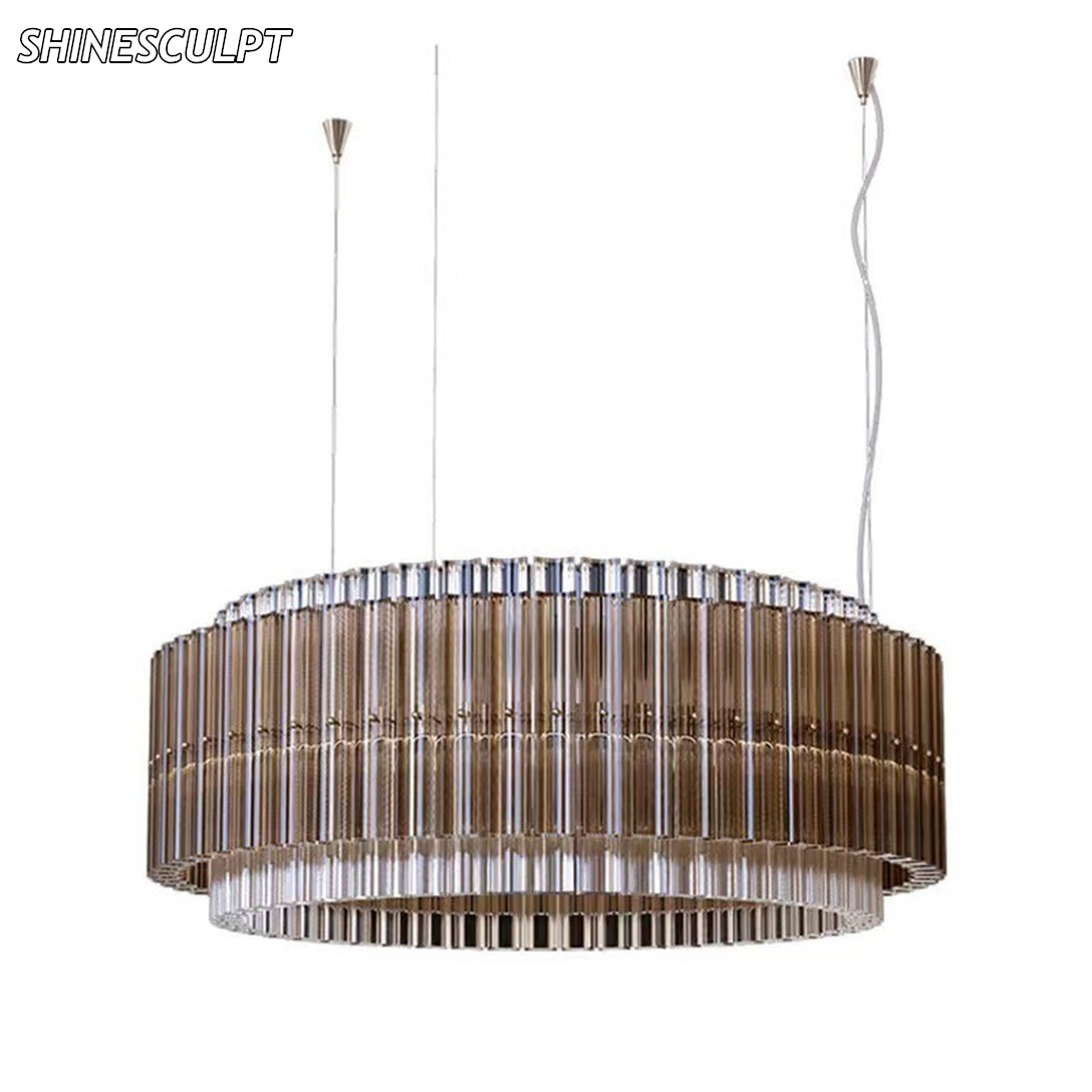 PL-020 Ribbed Glass Drum Pendant - Image 5