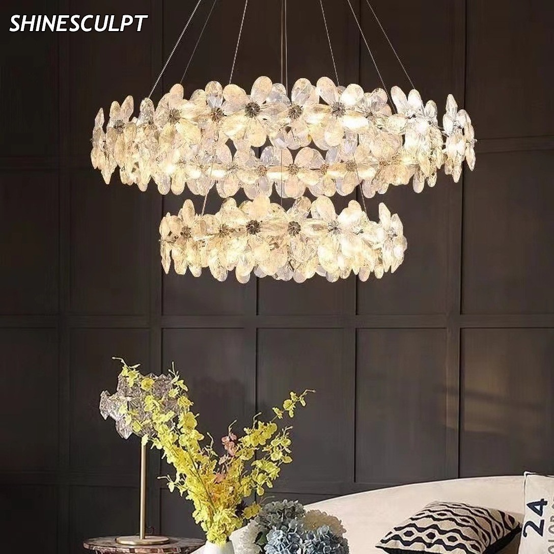 PL-023 Flower Crystal Pendant Light - Image 3