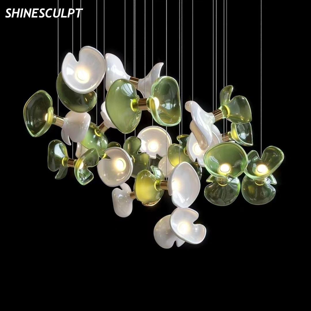 CH-005 Custom Glass Floral Chandelier - Made to Order - Image 3