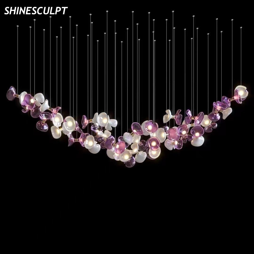 CH-005 Custom Glass Floral Chandelier - Made to Order - Image 2