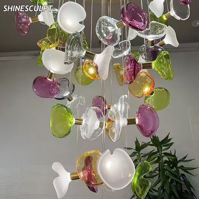 CH-005 Custom Glass Floral Chandelier - Made to Order - Image 4