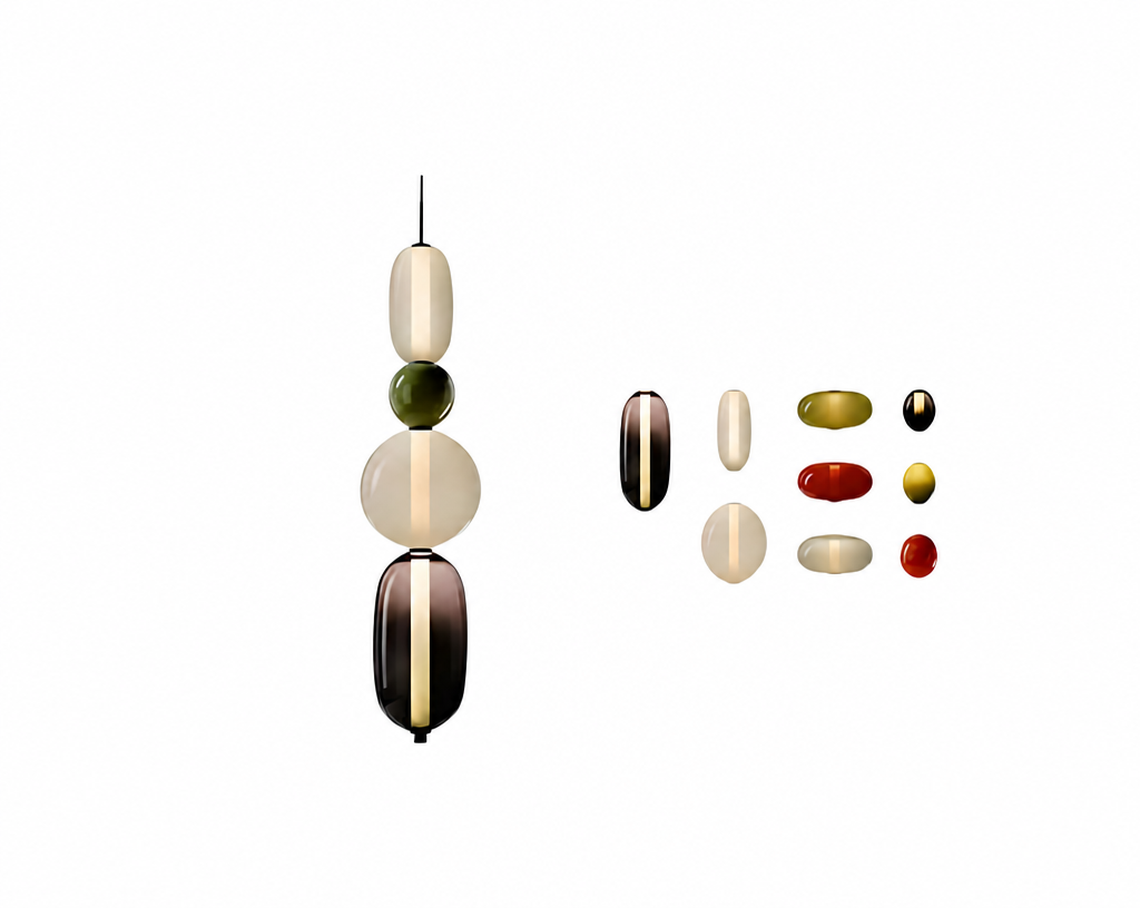 CH-011 Stacked Glass Disc Pendant and Table Light – 2 / 3 / 4 Lights, H480–H700 mm - Image 9