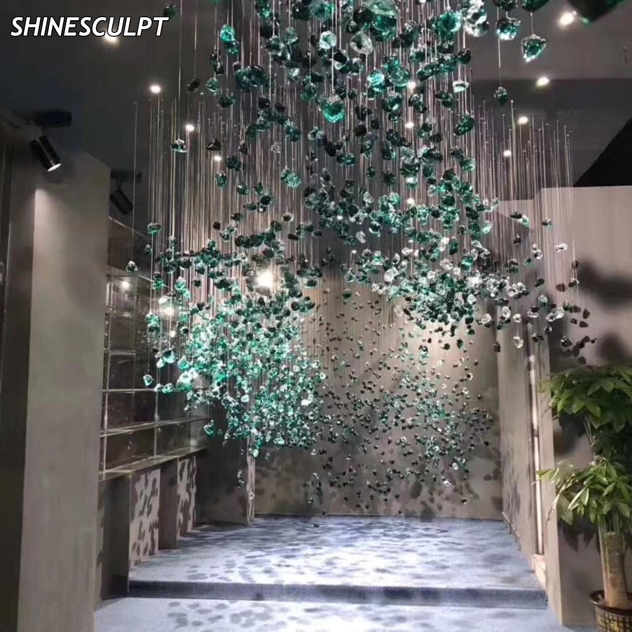 CH-017 Green Stone Block Chandelier - Image 2