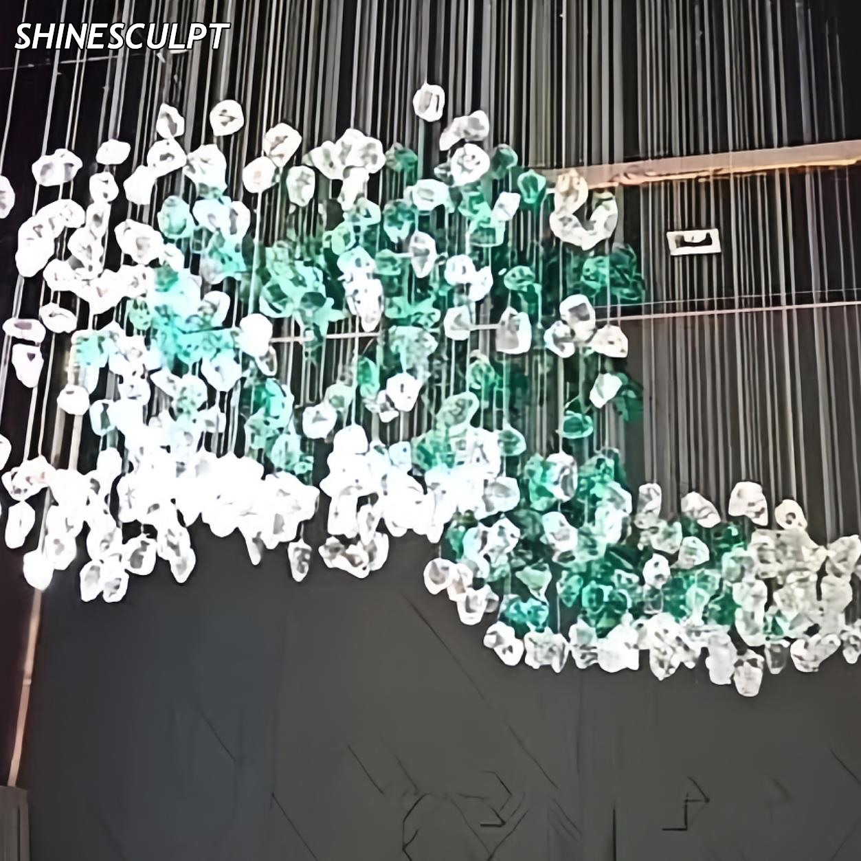 CH-017 Green Stone Block Chandelier - Image 4
