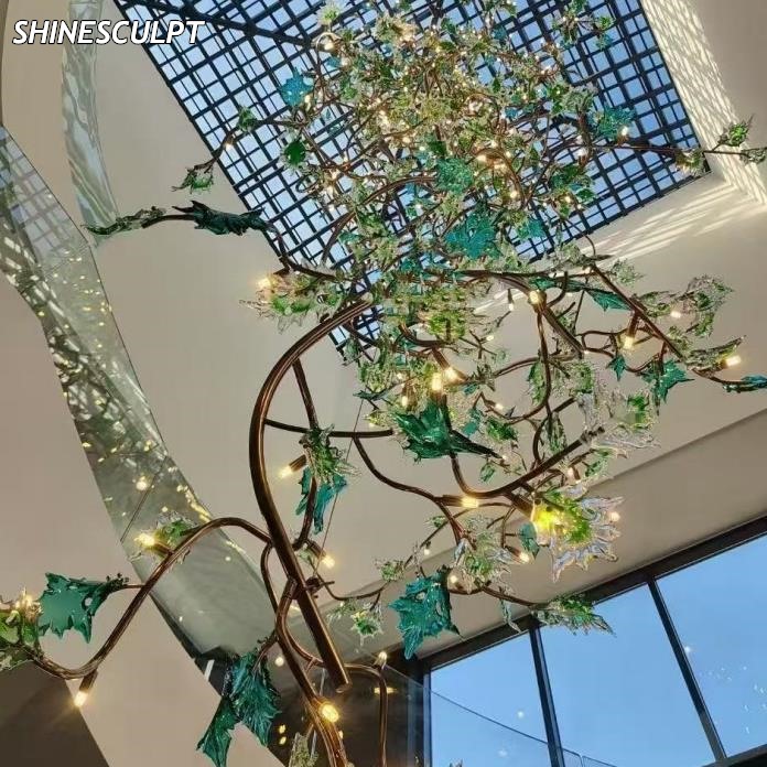 CH-019 Branch and Leaf Glass Chandelier - Image 2