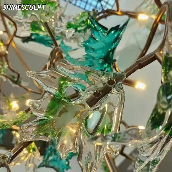 CH-019 Branch and Leaf Glass Chandelier - Image 3
