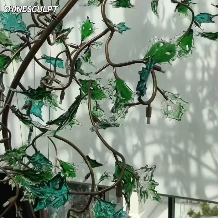 CH-019 Branch and Leaf Glass Chandelier - Image 4