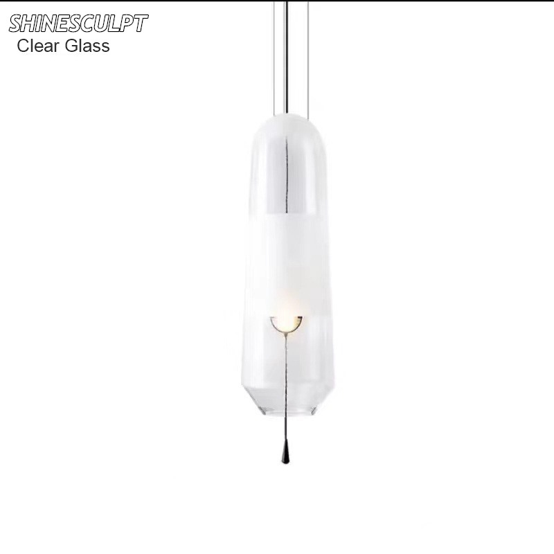 ShineSculpt small Nordic art glass pendant light for bedside and living room - view 9