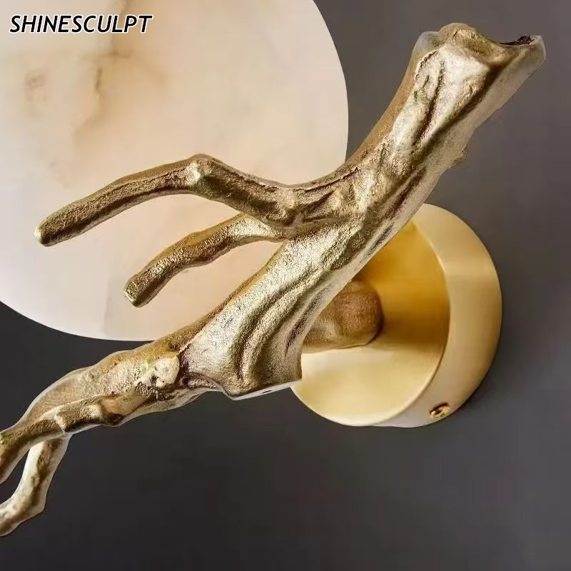 copper marble wall light, view 4