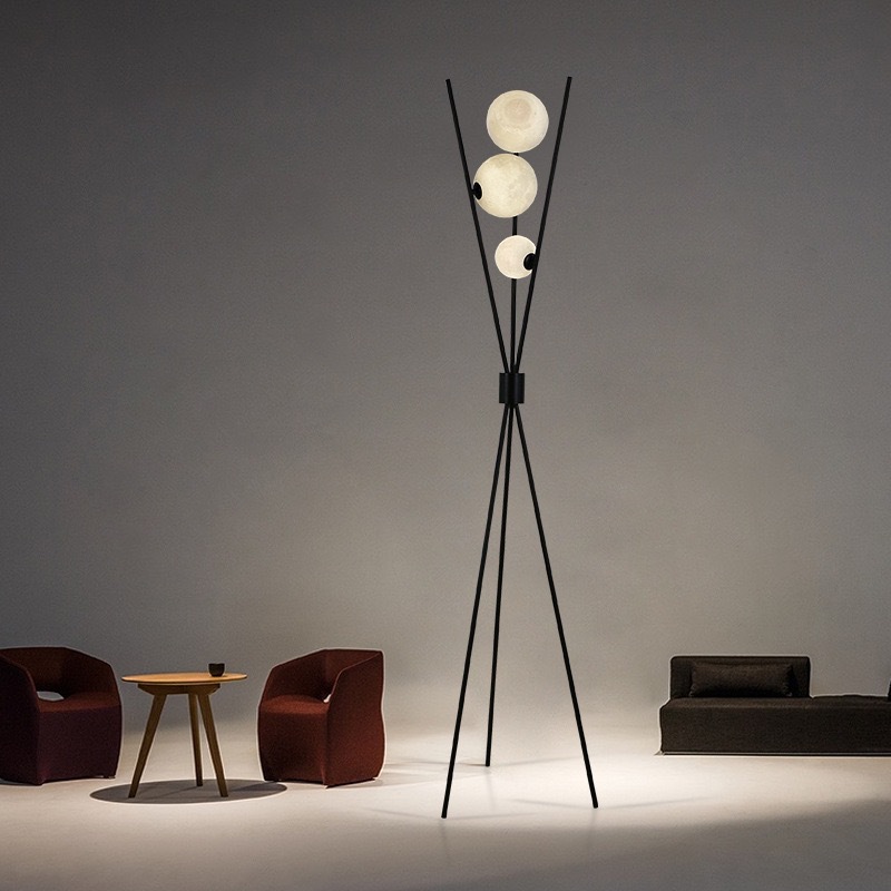 FL-004 Tripod Moon Floor Lamp - Floor or Table Version - Image 3