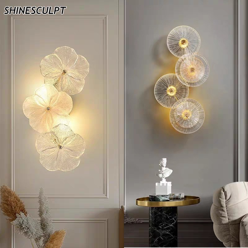 crystal flower wall light, view 2