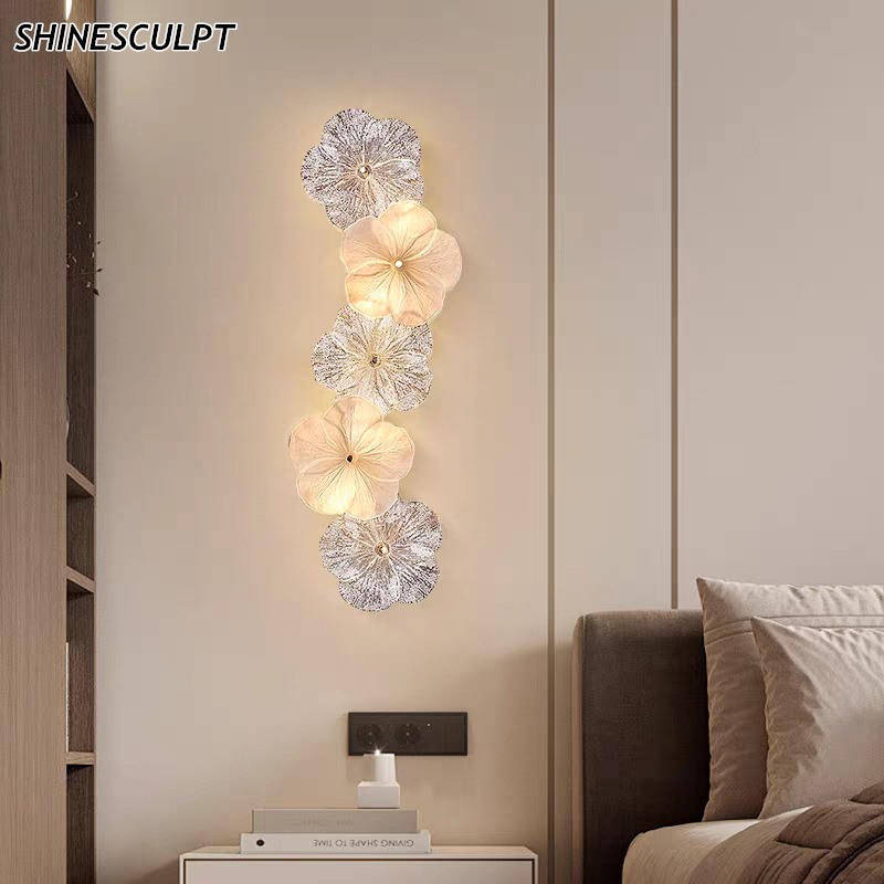 crystal flower wall light, view 3
