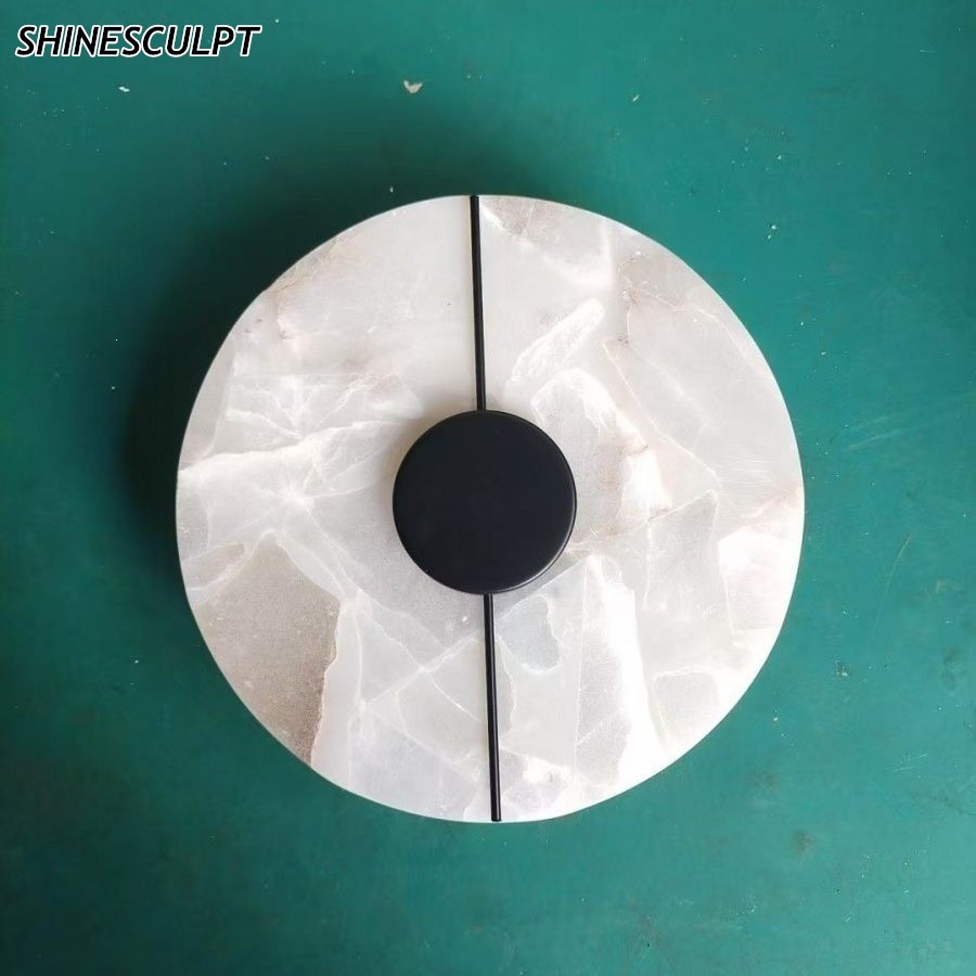 Natural Marble Wall Light - Design 01 (Solid Copper), view 2