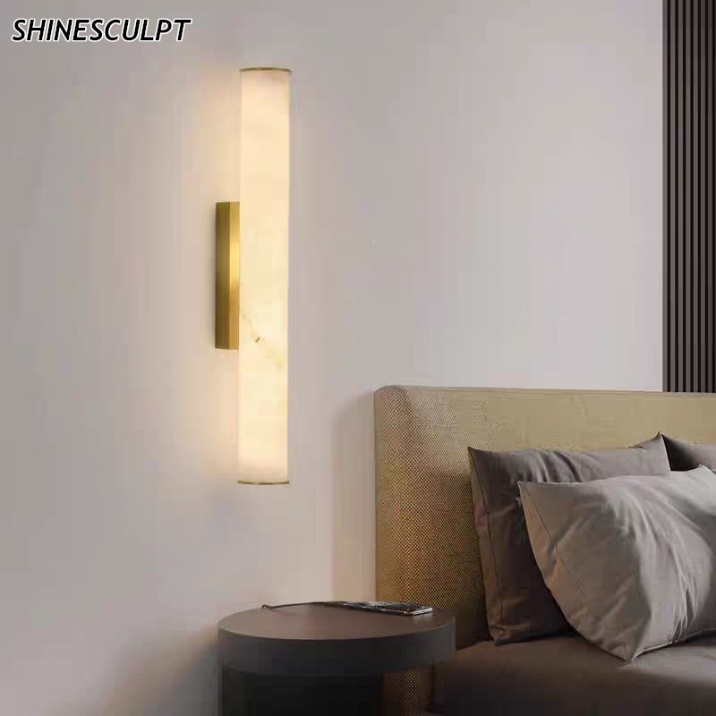 Natural Marble Wall Light - Design 27 (Solid Copper), view 6