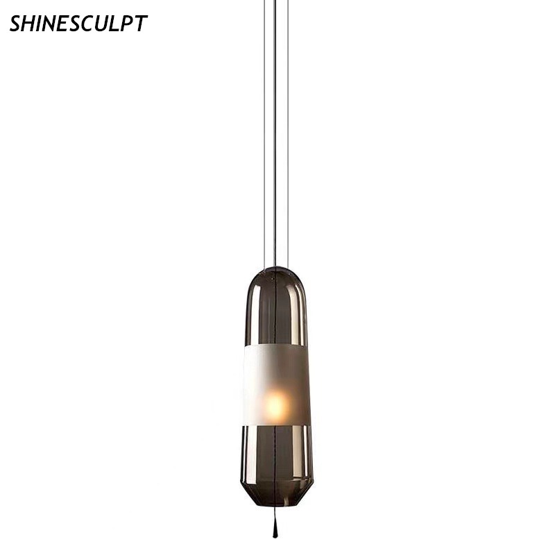 ShineSculpt small Nordic art glass pendant light for bedside and living room - view 1