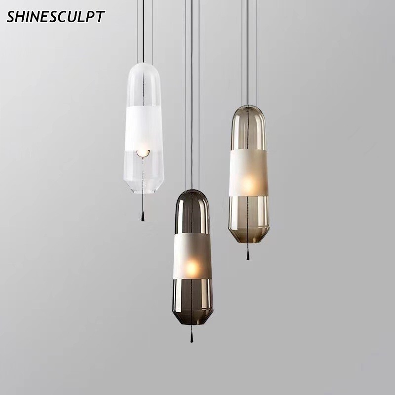 ShineSculpt small Nordic art glass pendant light for bedside and living room - view 2