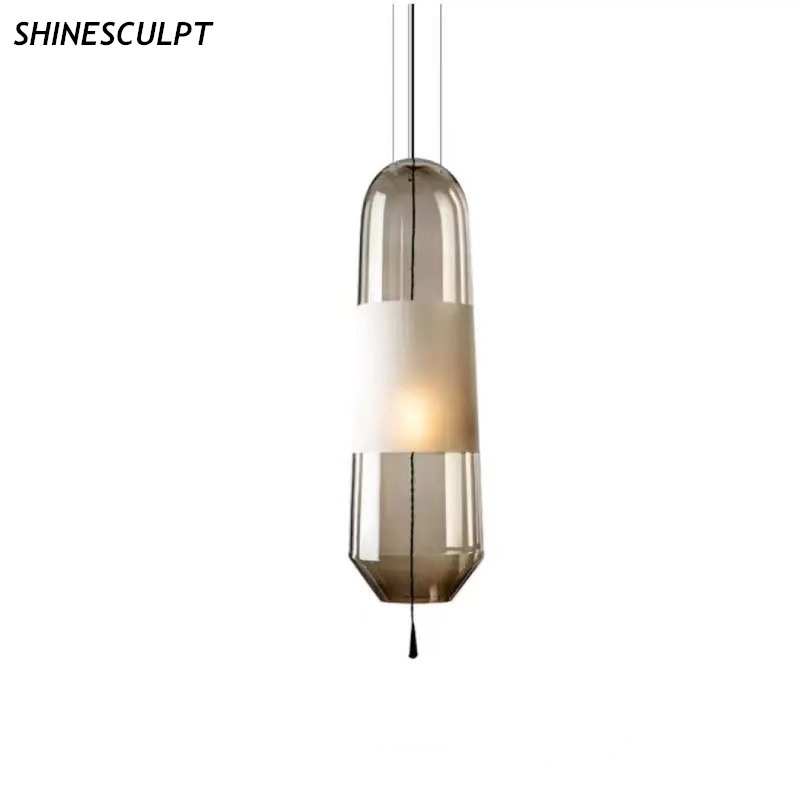 ShineSculpt small Nordic art glass pendant light for bedside and living room - view 6