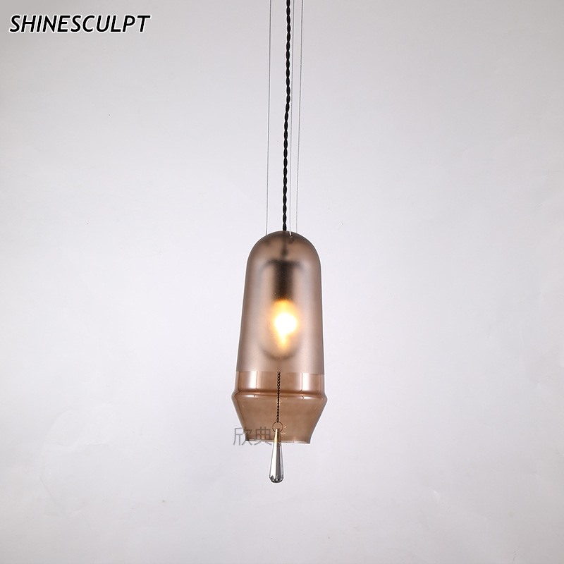 ShineSculpt small Nordic art glass pendant light for bedside and living room - view 8