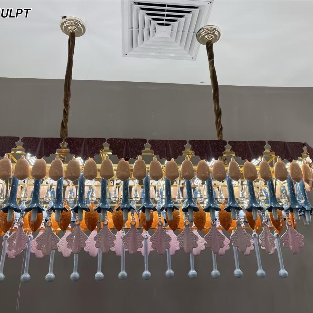 CH-001 Hand-Glazed Ceramic Tiered Chandelier – Colourful Plates, D70–D140 cm, Made to Order - Image 5