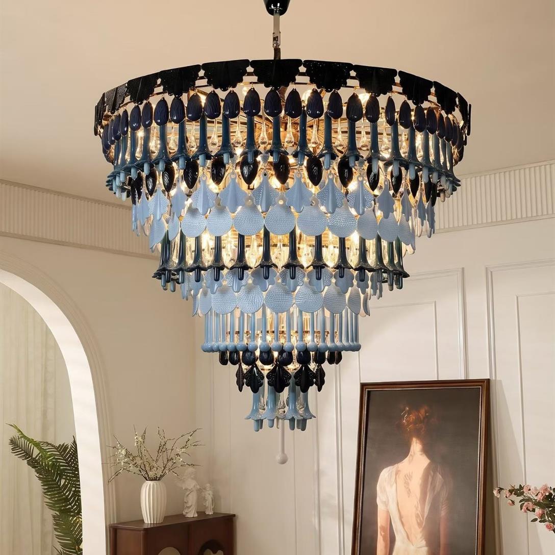 CH-001 Hand-Glazed Ceramic Tiered Chandelier – Colourful Plates, D70–D140 cm, Made to Order - Image 13