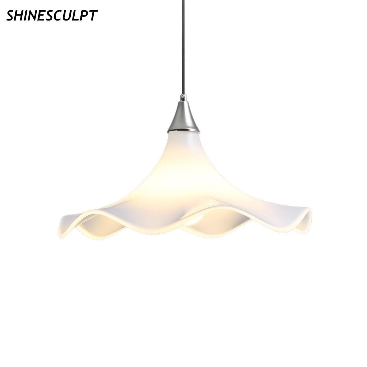 ShineSculpt white sculptural wavy pendant light, first image