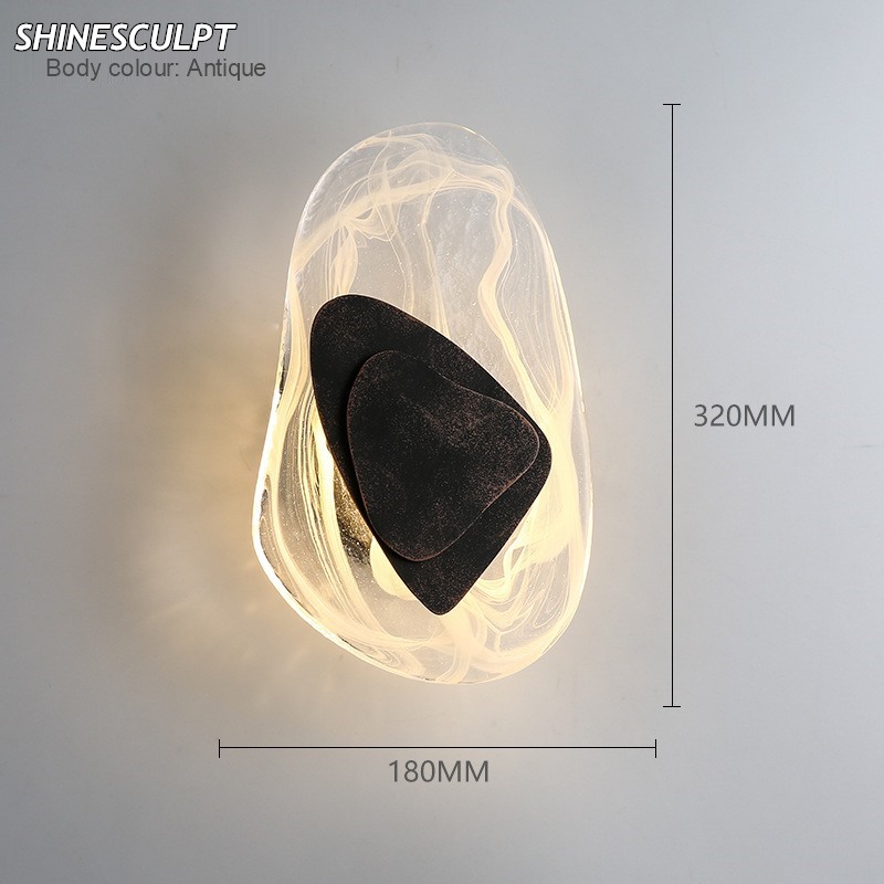 Postmodern Glass Wall Light - Antique Finish Finish, view 1