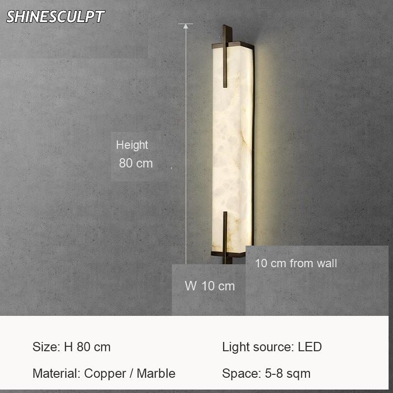 WL-029 Marble Wall Light – 57 / 60 / 80 cm Bars, Black or Gold - Image 5