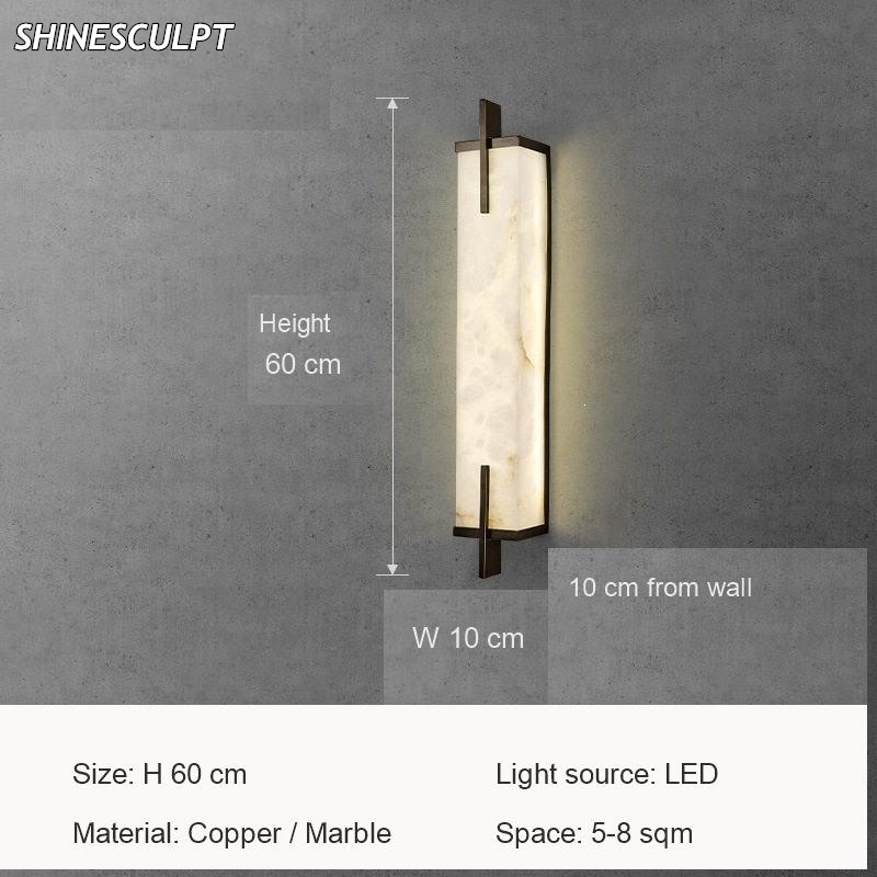 WL-029 Marble Wall Light – 57 / 60 / 80 cm Bars, Black or Gold - Image 6